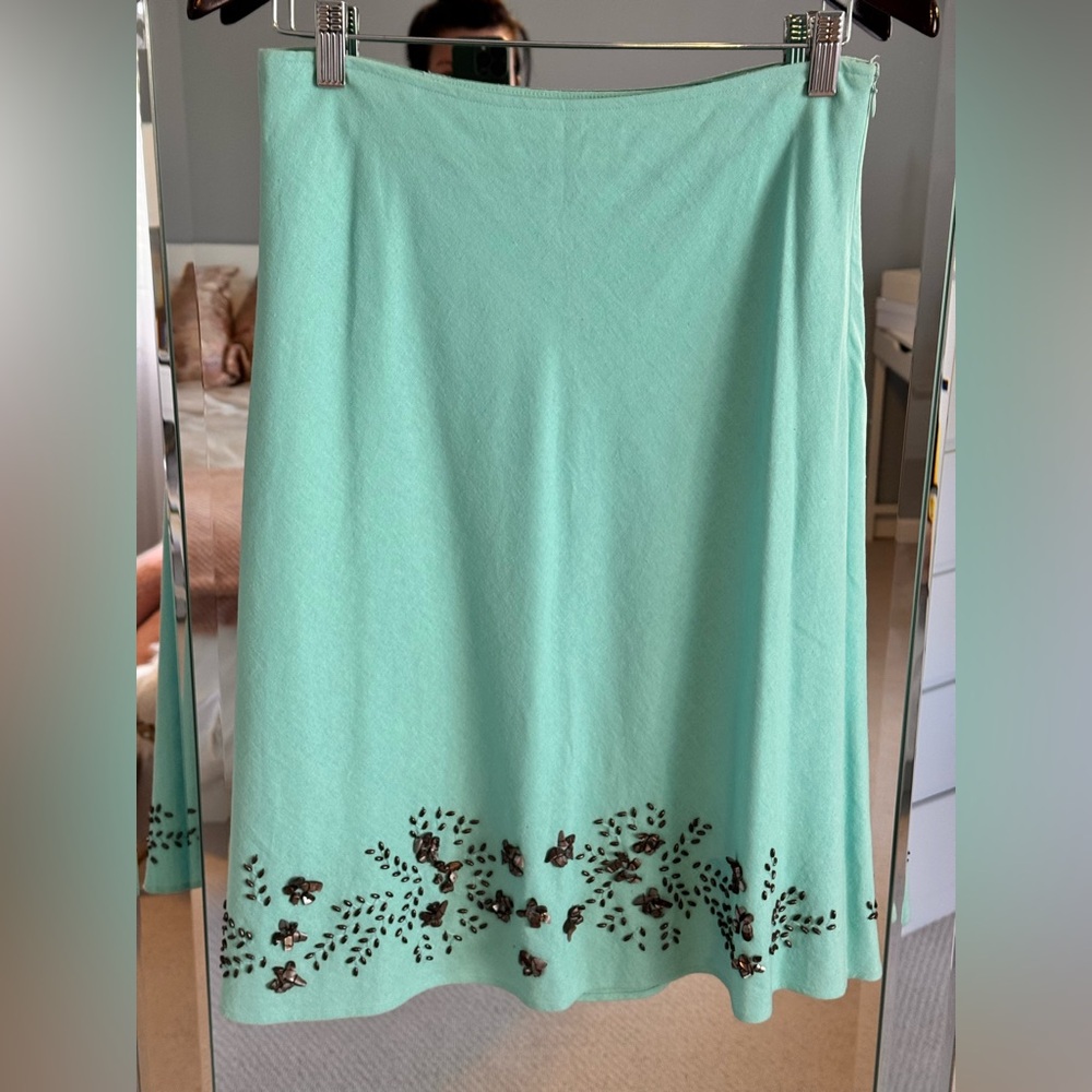 Draper's & Damon's Turquoise Linen Blend Skirt